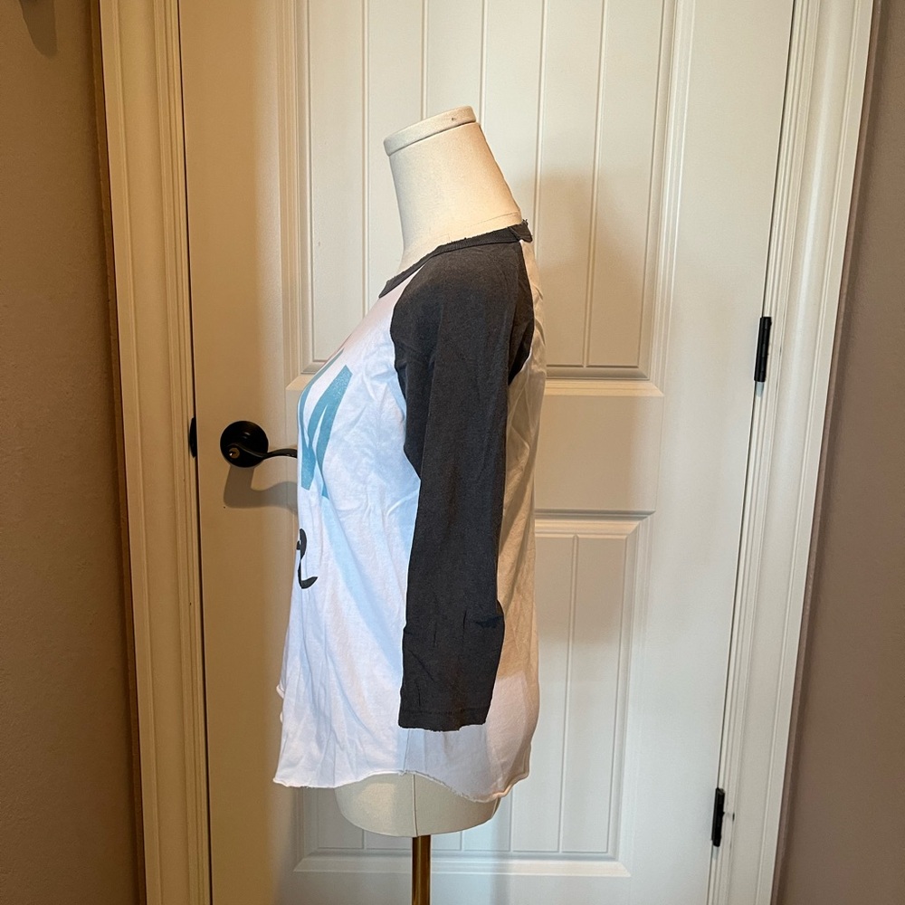 Junk Food Clothing #MomLife Raglan Tee - White and Black - Picture 4 of 6